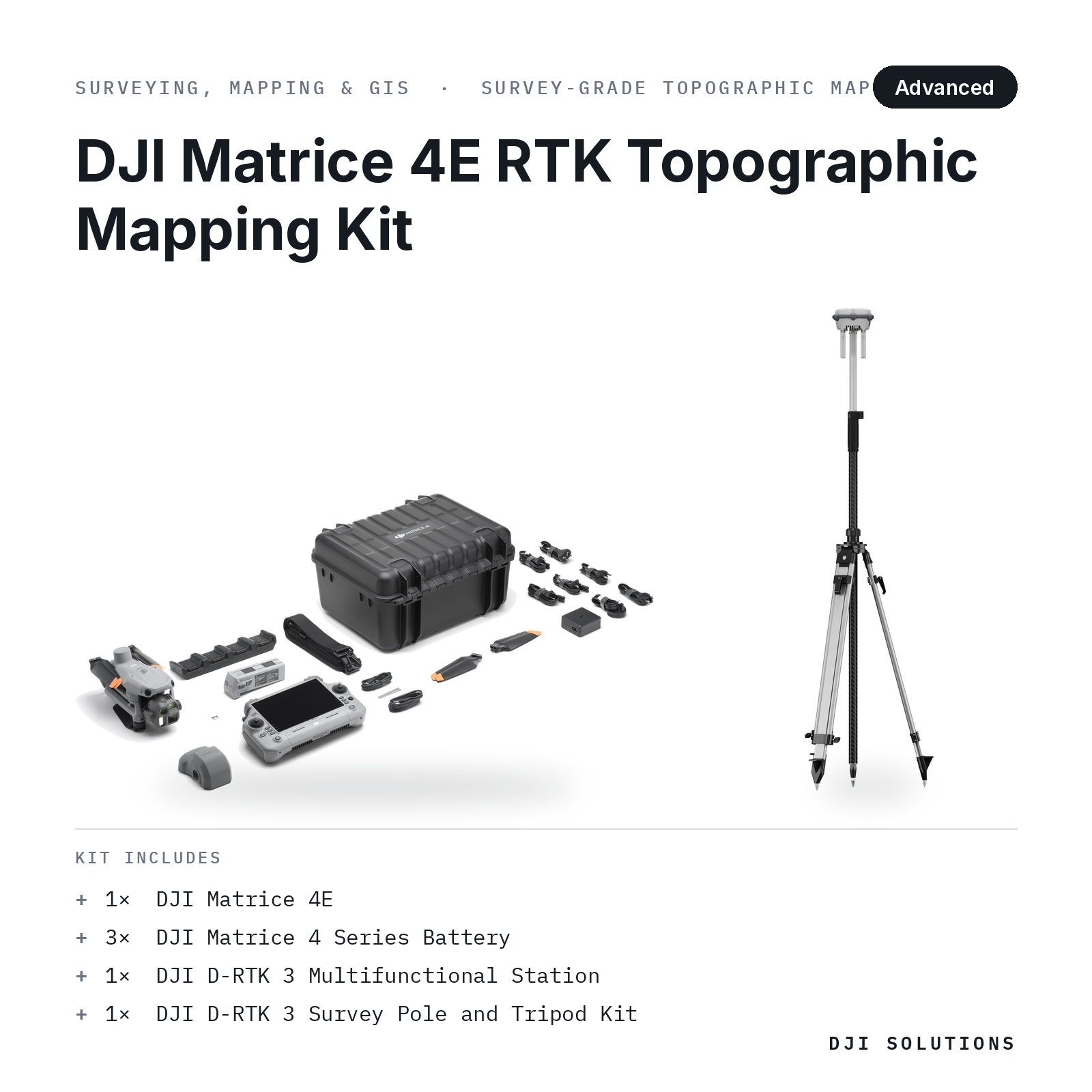 DJI Matrice 4E RTK Topographic Mapping Kit — kit contents graphic